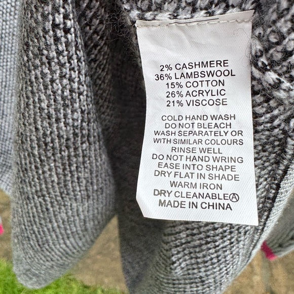 🩷ZAKET & PLOVER; Pink/Gray Designer Lambswool/Cashmere Sweater in Misses Sz. Lg! - Picture 9 of 12